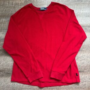 Polo Ralph Lauren Red Fleece Long Sleeve crewneck Sweatshirt Pullover Men XL